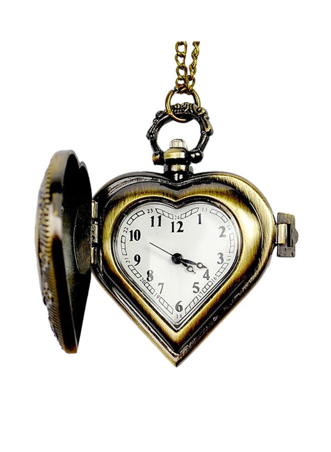 NIBEMINENT Heart Shaped Hollow Alloy Analog Pocket Watch 6094 - Image 1