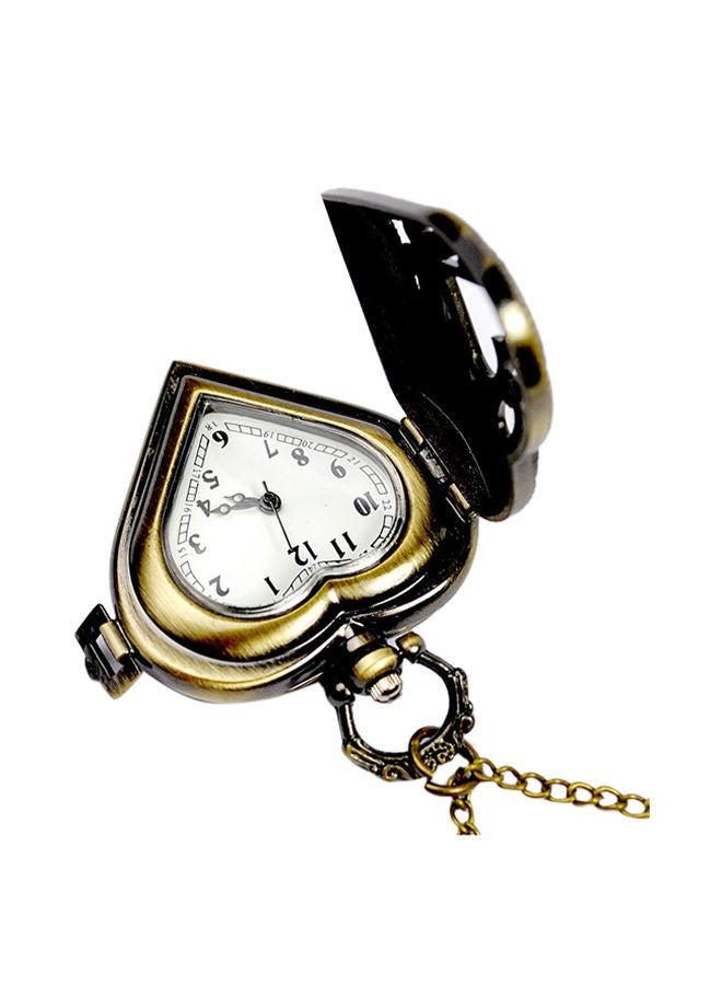 NIBEMINENT Heart Shaped Hollow Alloy Analog Pocket Watch 6094 - Image 2