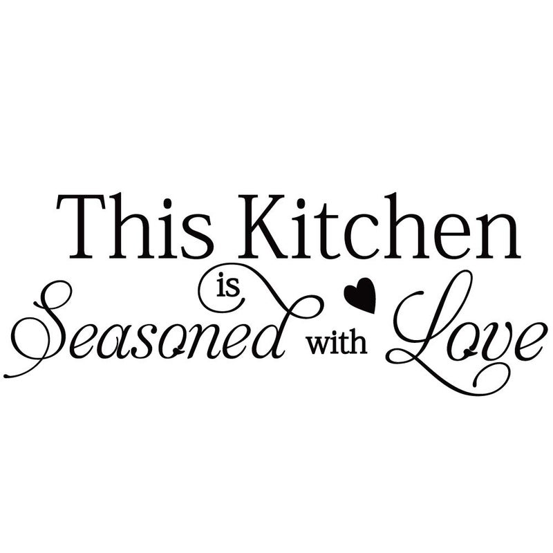 This Kitchen is Seasoned with Love Quotes Wall Stickers Kitchen Art Decorations Vinyl Home Dcor