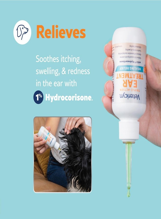 Vetericyn Triple-Action Ear Treatment for Dogs & Cats - 1% Hydrocortisone Ear Drops for Dog Ear Infection Relief - Fast Itch Relief & Healing with Otizyme Blend. 1.5 Ounce - Image 4