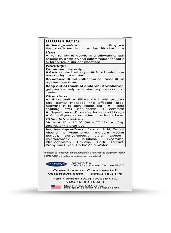 Vetericyn Triple-Action Ear Treatment for Dogs & Cats - 1% Hydrocortisone Ear Drops for Dog Ear Infection Relief - Fast Itch Relief & Healing with Otizyme Blend. 1.5 Ounce - Image 2