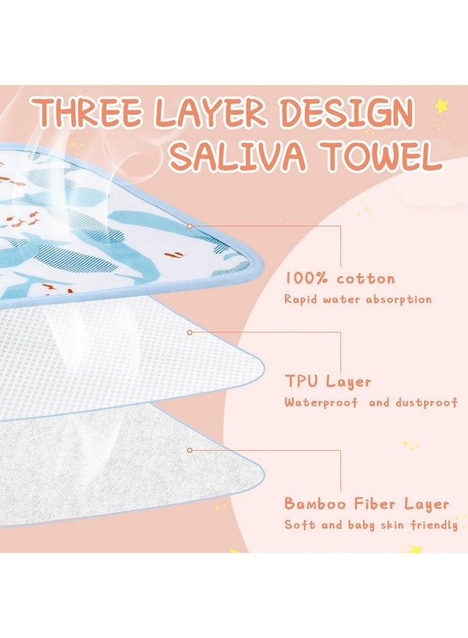 Newwiee Newwiee 5 Pcs Large Towel Bib Toddler for Baby Toddler Cloth Bib Soft Pullover Baby Absorbent Full Coverage Drooling Feeding(Vivid) - Image 3