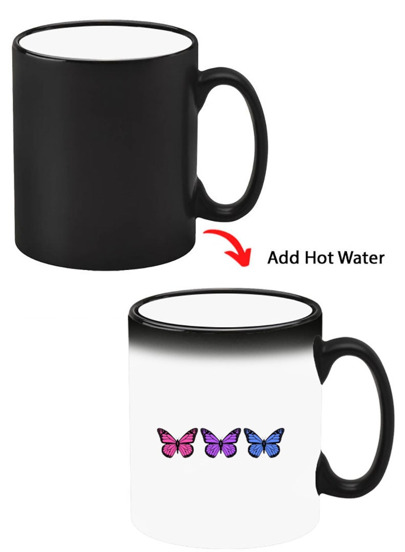 Theodor Color Changing Heat Sensitive Ceramic Mug, Image Revealed When HOT Liquid is Added! Butterflies - Image 1