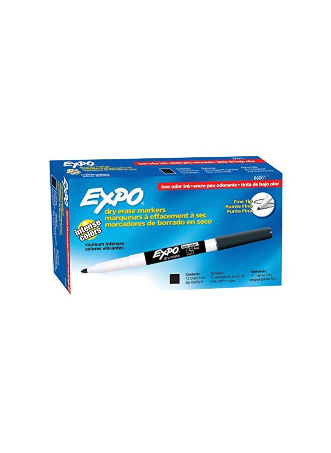 EXPO Low Odor Dry Erase Markers, Fine Tip, Black, 12 Count - pzsku/Z1B5B36021B8B2B10D9A9Z/45/_/1731078198/fe8427fe-f0e4-4fed-9c11-998b3bf3569b