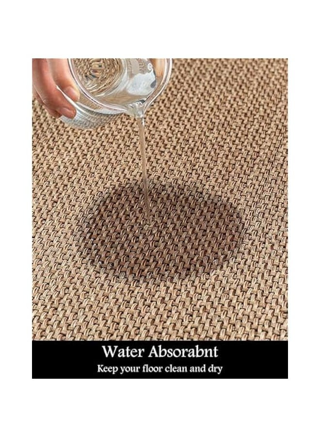 TRASSLE 2 PCS Kitchen Rugs and Mats, Rugs and Mats Washable Non-Skid Natural Rubber Runner Rugs Set for Kitchen Floor Front of Sink, Hallway, Laundry Room  - Image 4
