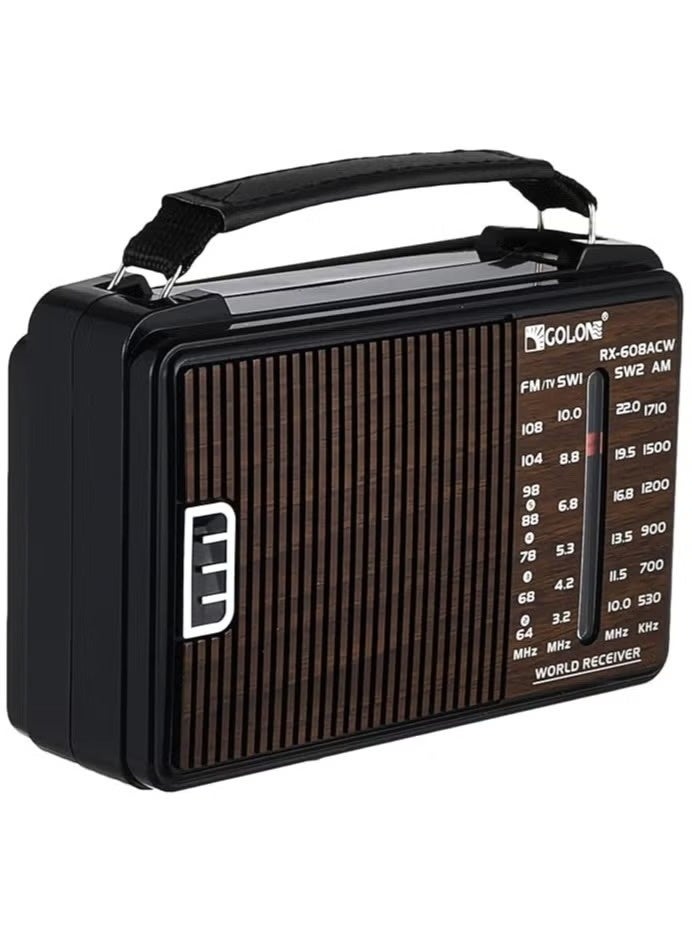 جولون راديو كهربائي صغير بتصميم كلاسيكي- أسود/بني - Image 4