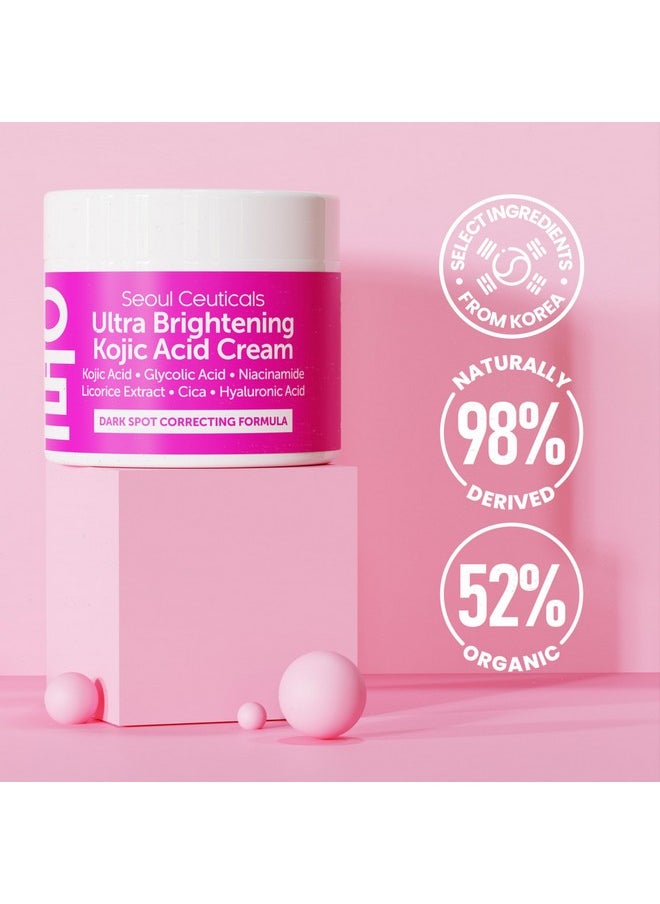 seoulceuticals - Korean Kojic Acid Cream Dark Spot Remover + Glycolic Acid + Niacinamide + Cica + Ha Moisturizer Cruelty Free K Beauty Skincare 2Oz - Image 1