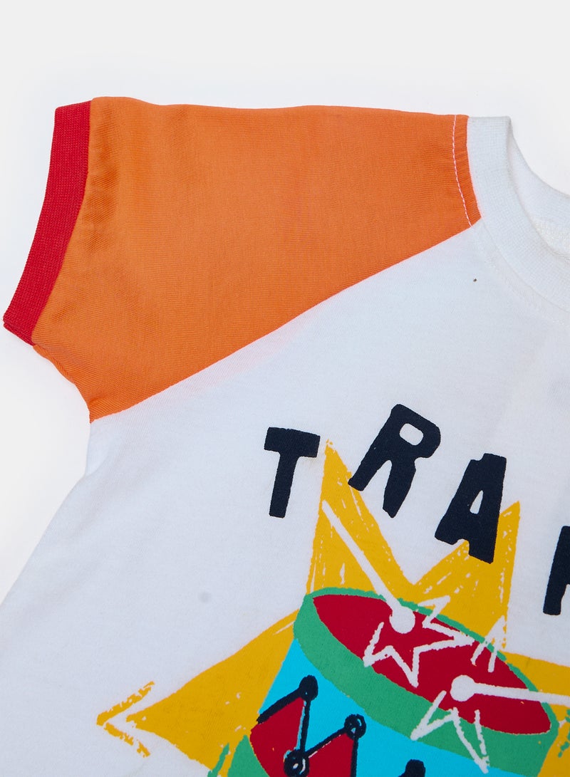 Panco Baby Boys TRAM TRAM Printed Short Sleeve T-shirt - Image 3