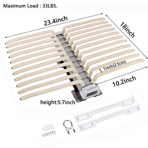 MYOYAY Pull Out Trousers Rack 22 Arms Steel Pull Out Pants Rack Pants Hanger Bar Clothes Organizers for Closet for Space Saving and Storage Maximum Load 33lbs Beige 23.4x18x5.7inch - Image 2