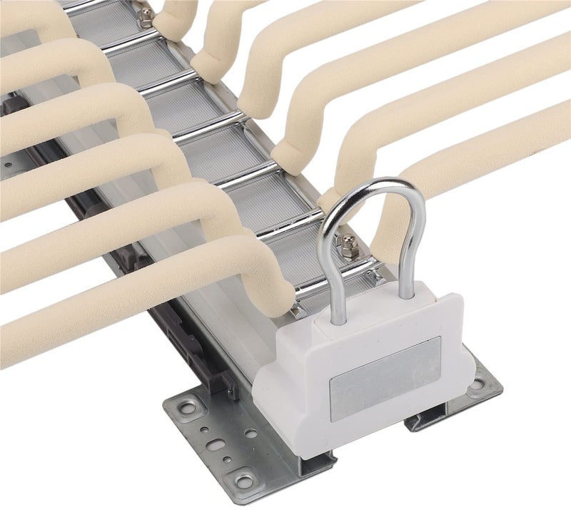 MYOYAY Pull Out Trousers Rack 22 Arms Steel Pull Out Pants Rack Pants Hanger Bar Clothes Organizers for Closet for Space Saving and Storage Maximum Load 33lbs Beige 23.4x18x5.7inch - Image 5