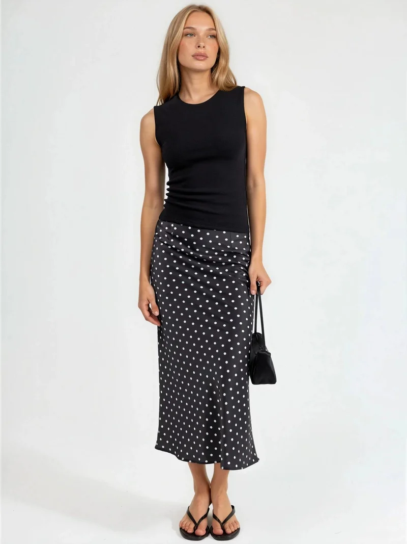 بوسيم BUSEM Crew Neck Sleeveless Solid Top