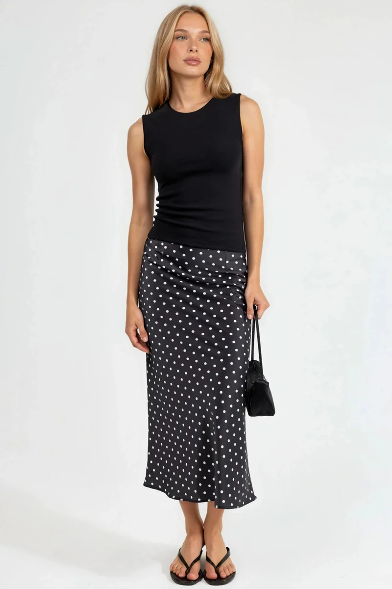 Busem Black BUSEM Crew Neck Sleeveless Solid Top for Women | Best Price UAE