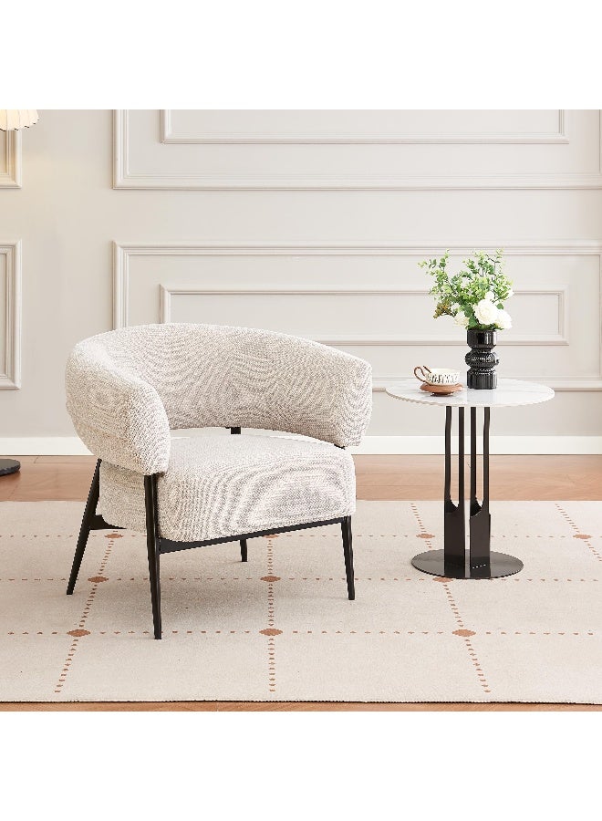 Home Box Movo Ella Fabric Accent Chair in Beige - Image 1