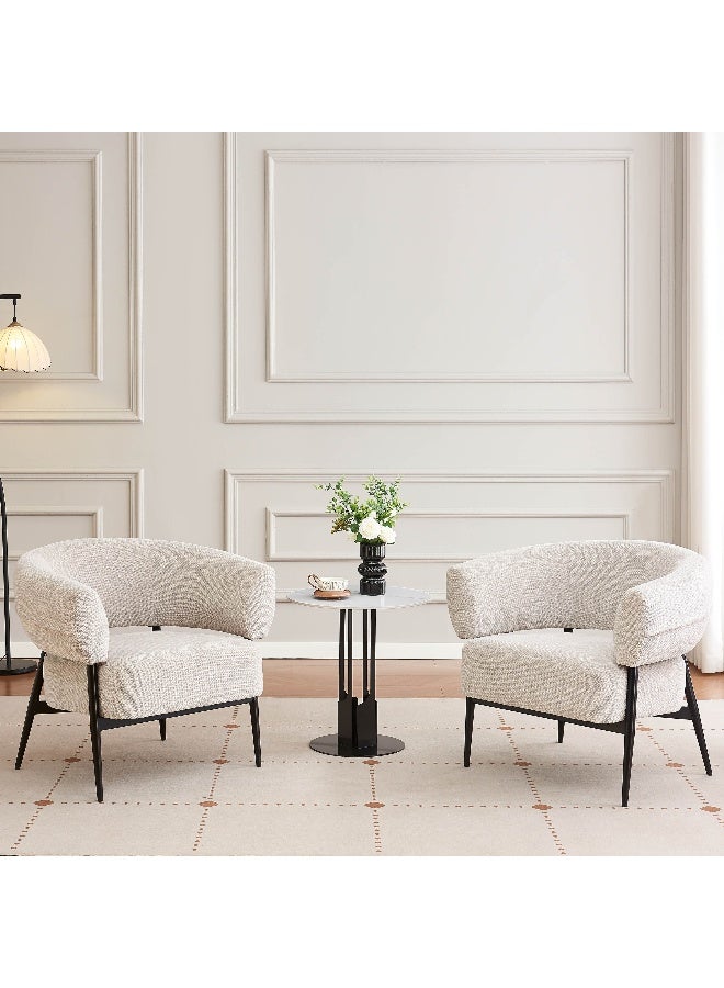 Home Box Movo Ella Fabric Accent Chair in Beige - Image 5