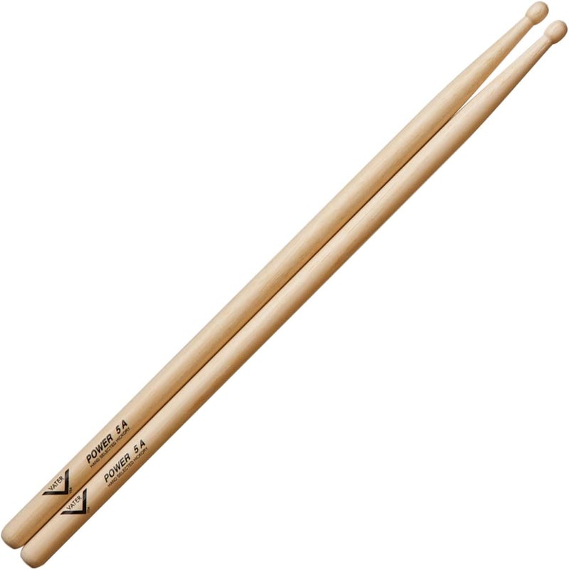 Vater Power 5A Wood Tip Hickory Drum Sticks, Pair - Image 1