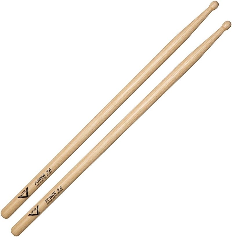Vater Power 5A Wood Tip Hickory Drum Sticks, Pair - Image 2
