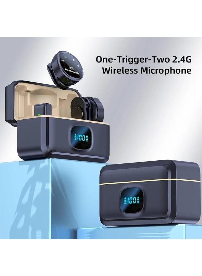 Generic valueable 1 Wireless Lavalier Microphone Compatible with Type-C and iPhone Devices, Featuring Noise Reduction, with Charging Case Black - Image 3