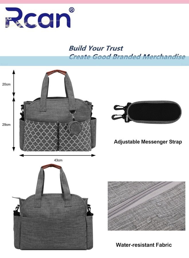 Rcan Multifunctional Waterproof Mother Baby Diaper Bag Handbag Labor and Delivery Mother Portable Shoulder Bags Baby Diaper Travel Large Capacity Durable Crossbody Bag for Baby Mother  - Image 5
