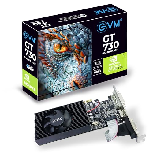 EVM GeForce GT730 Graphics Card GPU | 4GB DDR3 |PCIe 2.0 | HDMI VGA DVI | Full HD 1080p | Multi Monitor Support |Heat Sink Fan Cooling | Desktop Compatible |High Performance | 3 Yr Warranty(EVM-GT730) - Image 1