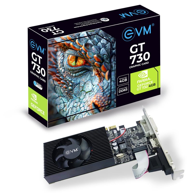 EVM GeForce GT730 Graphics Card GPU | 4GB DDR3 |PCIe 2.0 | HDMI VGA DVI | Full HD 1080p | Multi Monitor Support |Heat Sink Fan Cooling | Desktop Compatible |High Performance | 3 Yr Warranty(EVM-GT730) - Image 2