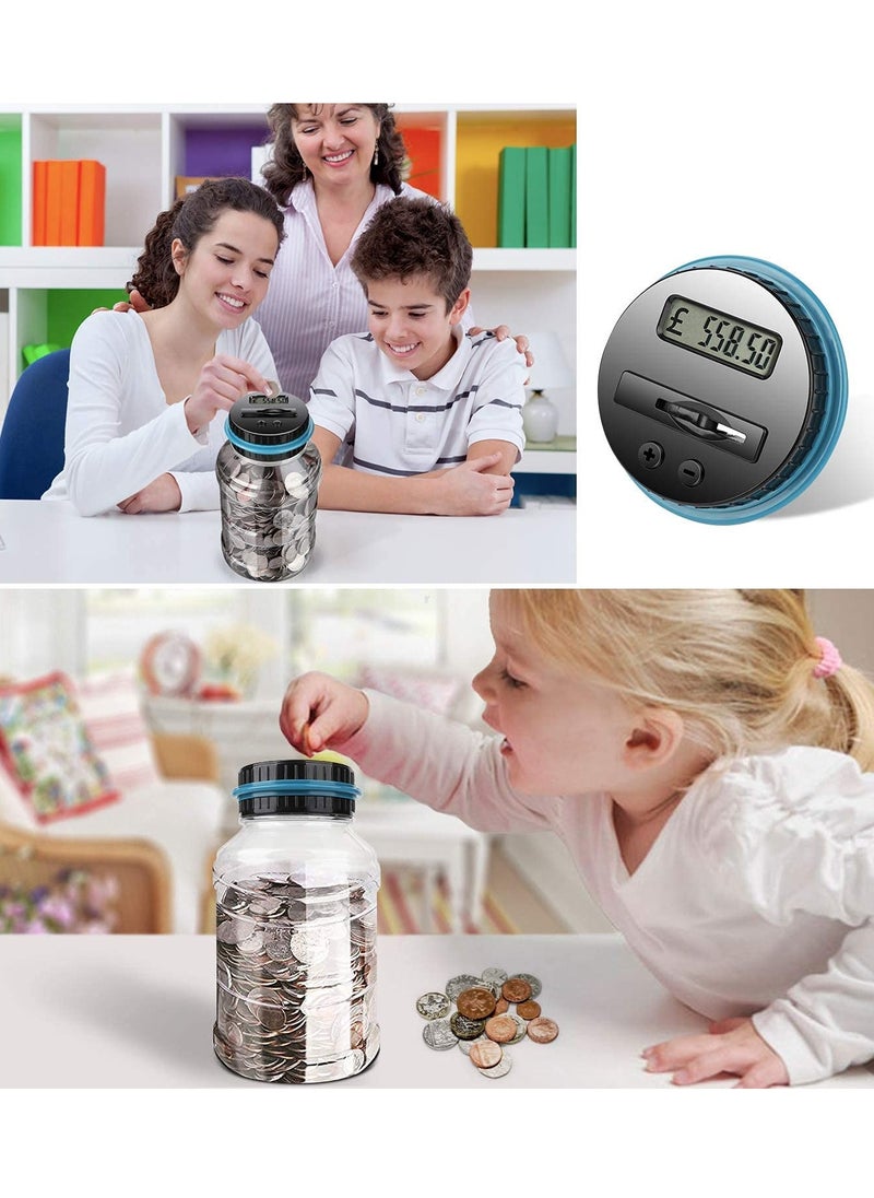 SYOSI Digital Piggy Banks Digital Saving Money Box, Transparent Coin Bank Large Capacity Transparent Money Saving Jar with LCD Display, Coin Money Bank Piggy Bank Gift for Kids and Adult  - Image 3