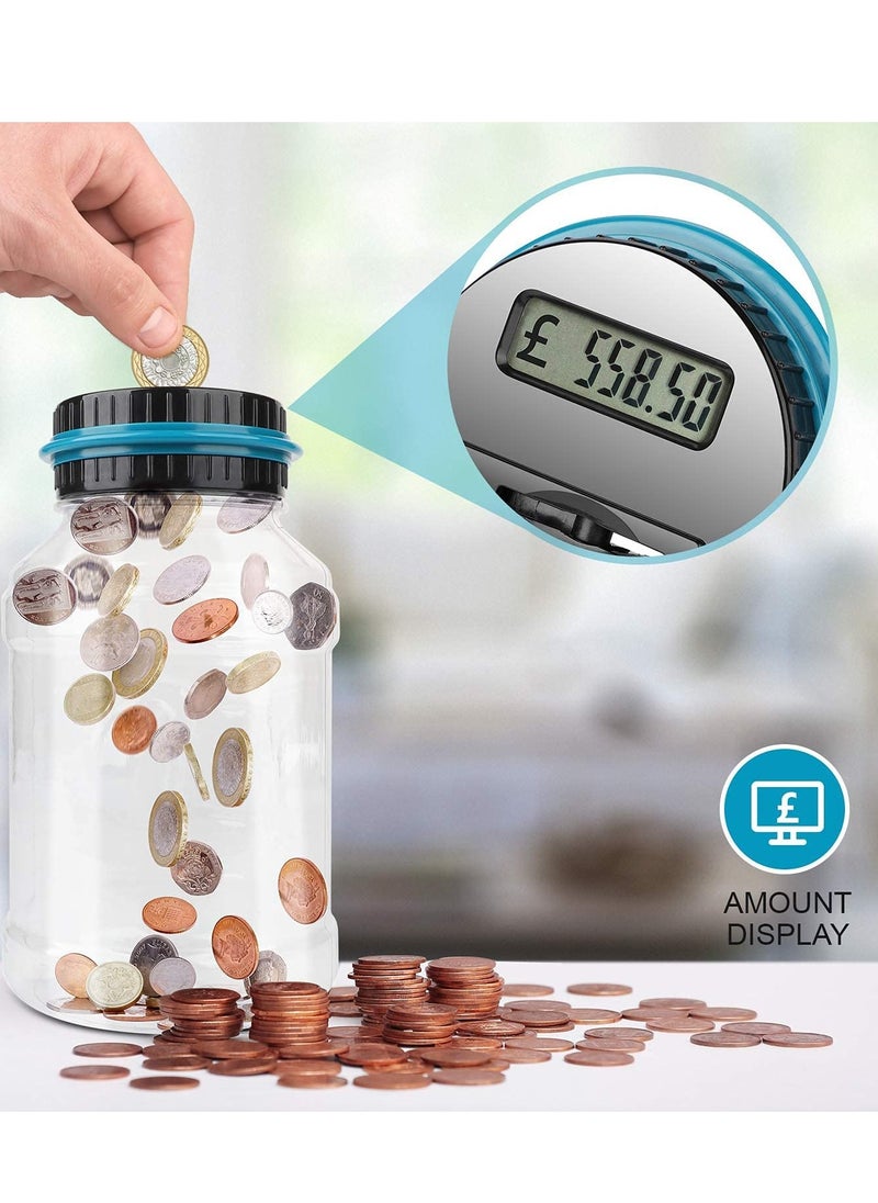 SYOSI Digital Piggy Banks Digital Saving Money Box, Transparent Coin Bank Large Capacity Transparent Money Saving Jar with LCD Display, Coin Money Bank Piggy Bank Gift for Kids and Adult  - Image 2