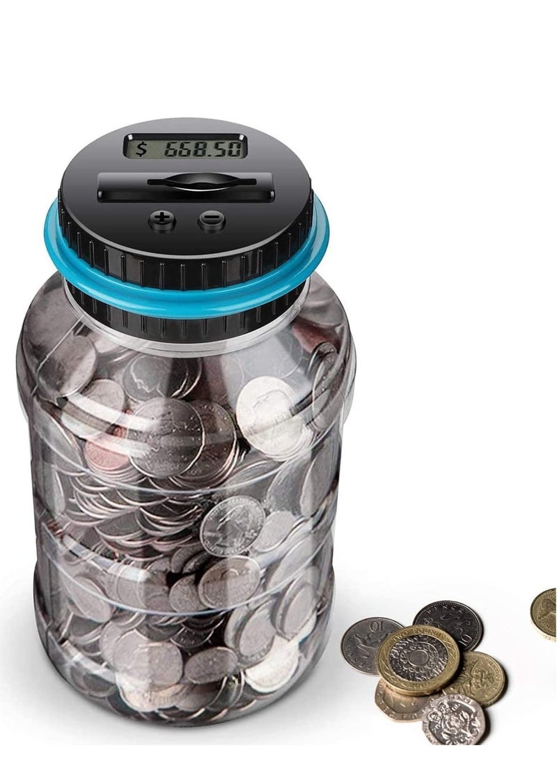 SYOSI Digital Piggy Banks Digital Saving Money Box, Transparent Coin Bank Large Capacity Transparent Money Saving Jar with LCD Display, Coin Money Bank Piggy Bank Gift for Kids and Adult  - Image 1