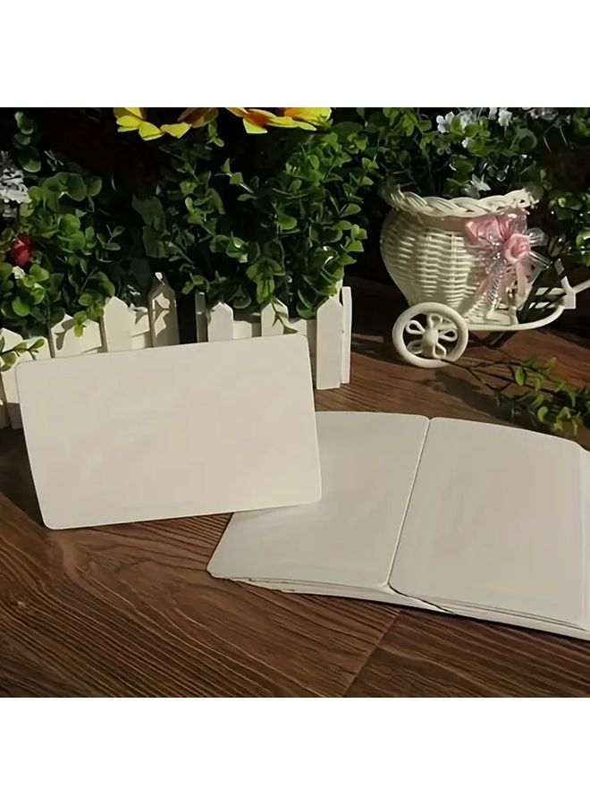 قالب بطاقة تحية فارغة قابلة للطي DIY بزوايا مستديرة خشبية للرسم باليد والجرافيتي - Image 3