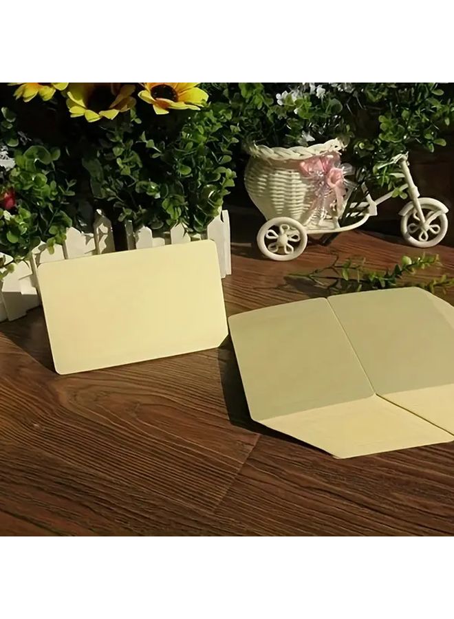 قالب بطاقة تحية فارغة قابلة للطي DIY بزوايا مستديرة خشبية للرسم باليد والجرافيتي - Image 4