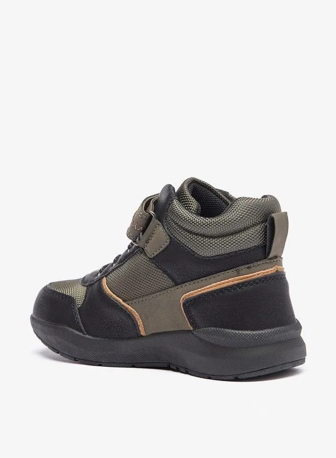 LBL by Shoexpress Boy's Panelled Ankle Boots with Hook and Loop Closure