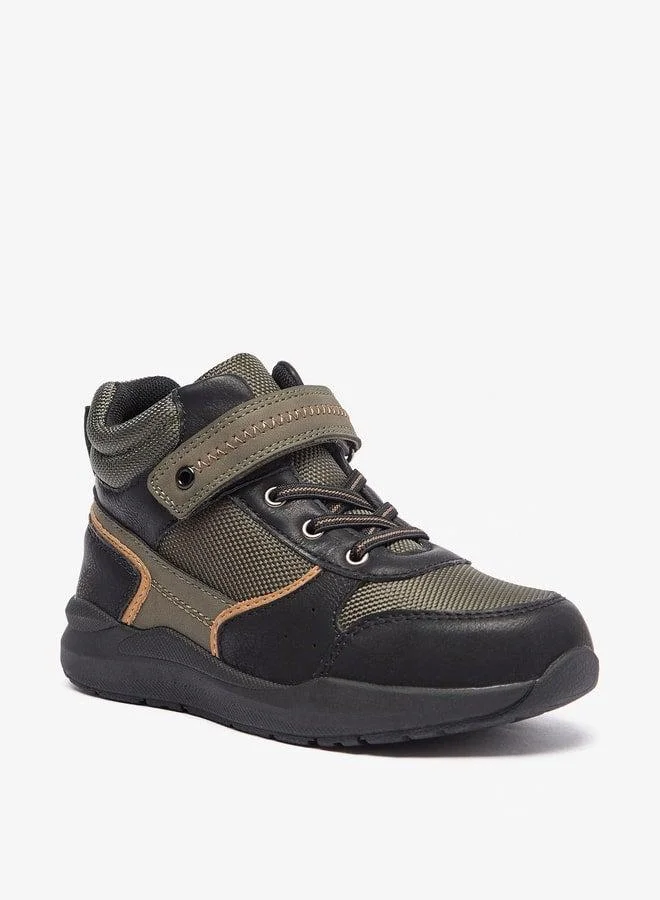 LBL by Shoexpress Boy's Panelled Ankle Boots with Hook and Loop Closure