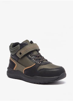 LBL by Shoexpress Boy's Panelled Ankle Boots with Hook and Loop Closure  - Image 1