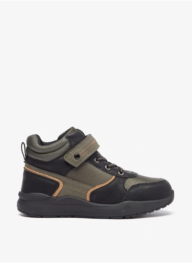 LBL by Shoexpress Boy's Panelled High Cut Sneakers with Hook and Loop Closure