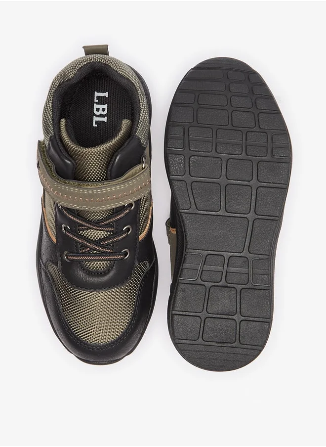 LBL by Shoexpress Boy's Panelled High Cut Sneakers with Hook and Loop Closure