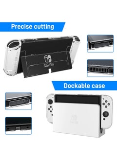 Rock Pow 3 in 1 Protective Clear Case Cover for Nintendo Switch OLED Dockable Skin for Switch OLED and Joy Con Controller Comfort Grip Shell with Shock-Absorption and Anti-Scratch Design  - Image 3