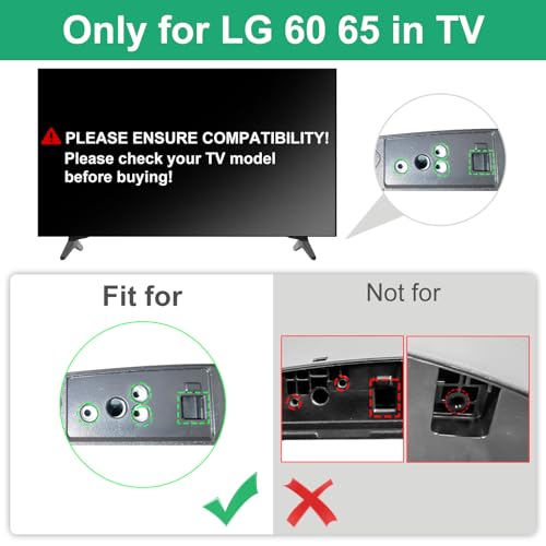 Maozhren حامل تلفزيون لأرجل تلفزيون LG، أرجل حامل تلفزيون فقط لتلفزيونات LG 60UJ6050 60UK6090 60UM6900 60UN7300 65UJ6300 65UK6090 65UM6900 65UM7300PUA 65UN6950 مع براغي، فقط للنماذج المدرجة - Image 3