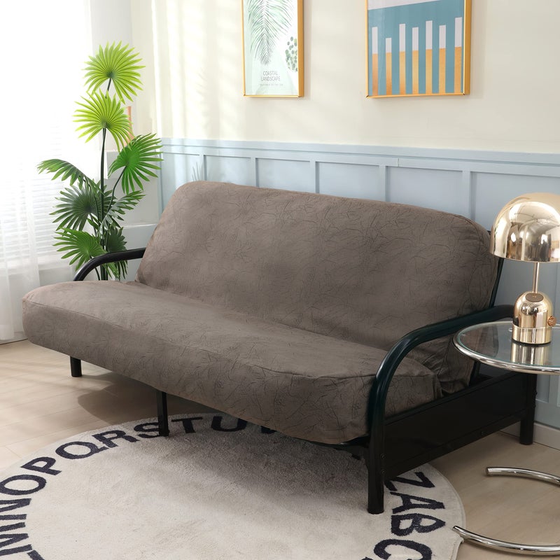 OctoRose OctoRose Full Size 3 Side Zipper Premium Velvet Rich Opulent Color Bushes Coffee Futon Cover Sofa Daybed Couch Mattress Slipcover BushCoffee Full Size 