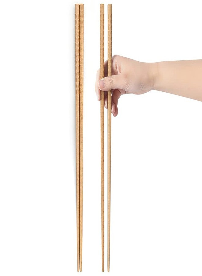 AYFDISHS 2 Pairs 16.5 inches Long Cooking Chopsticks, Reusable Chopstick Wooden Chopsticks for Noodles Frying Hot Pot ,Extra Long Kitchen Cooking Chop Sticks - Image 1
