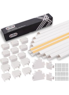 Odta Cable Duct Set | 4m (10 Pieces x 40CM) Catden Adhesive Cable Hider with 19 Attachments | 25X16MM  - Image 1