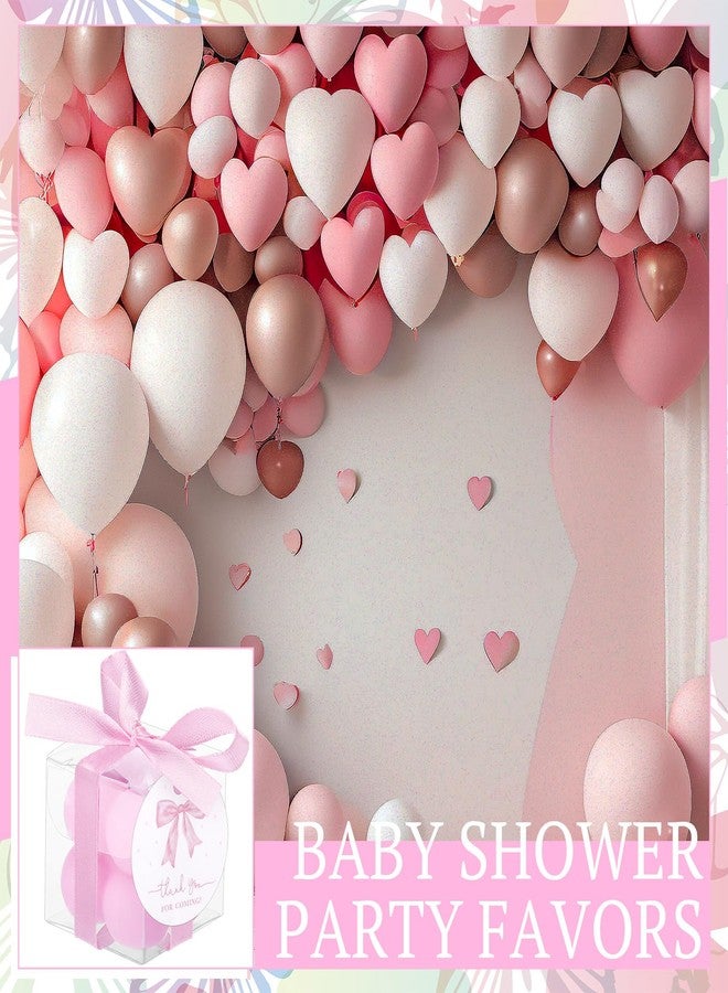 MTLEE 24 Sets Pink Bow Party Favors Small Bubble Candle Baby Shower Favors for Guests Tea Candles Bulk with Stylish Ribbons Cards Gifts Party Decoration(Bright Pink,Bow) - Image 5