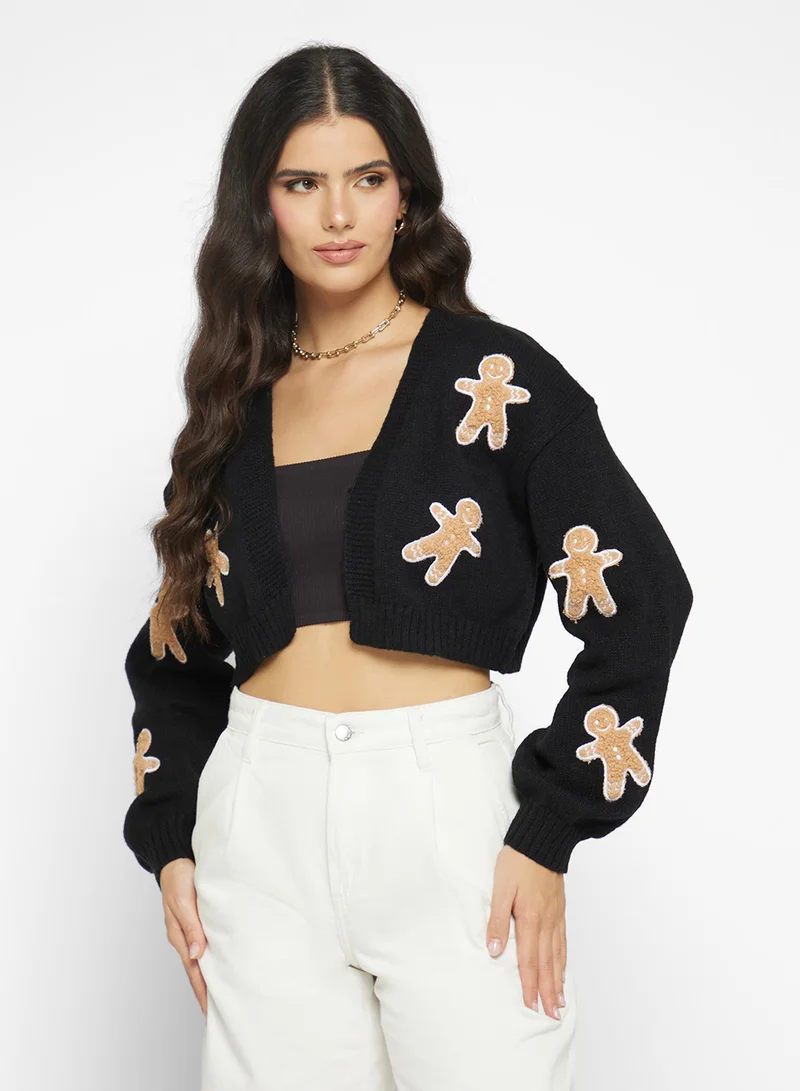 جينجر Gingerbread Detail Knitted Cardigan
