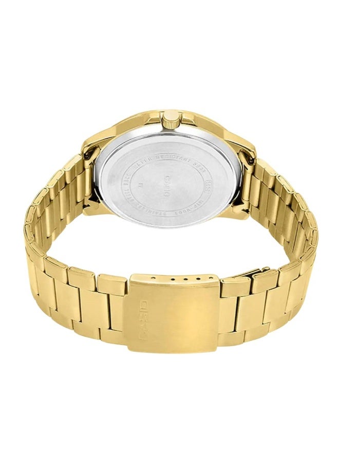 CASIO ساعة كوارتز للرجال بمينا سوداء وسوار من الستانلس ستيل باللون الذهبي MTP-VD01G-1CVUDF - Image 3