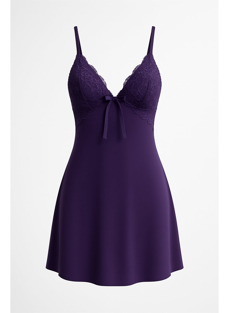 MANIKAN Short nightgown soft, made of Lycra, lace at the cape - Image 2