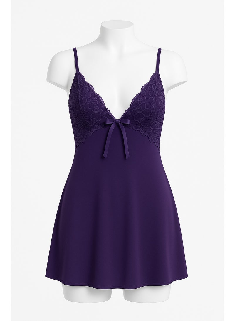 MANIKAN Short nightgown soft, made of Lycra, lace at the cape - Image 3