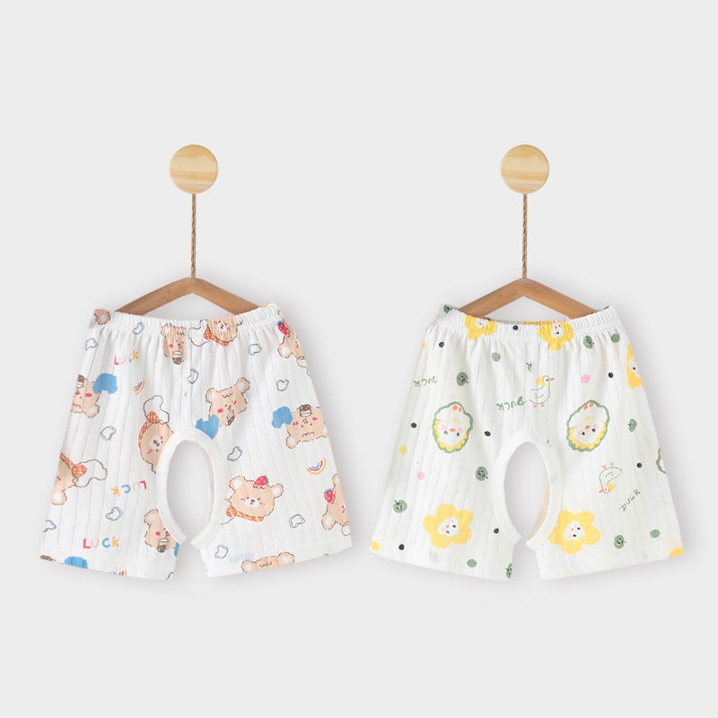 Baby Shorts Summer Crotch Thin Summer Cotton Boneless 2-18 Months Baby Shorts Outer Wear Summer Boxer Pants - Image 2