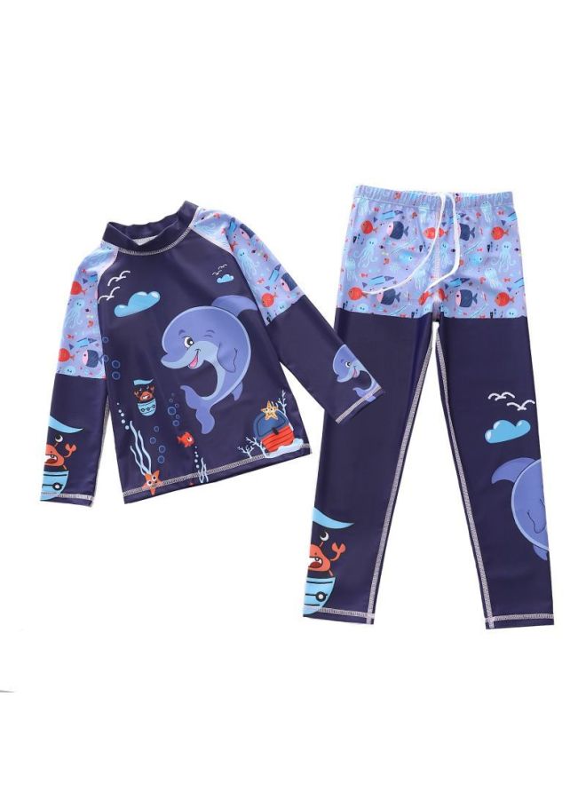 New Children's Swimwear, Boys' One-piece Long-sleeve Swim Cap And Pants, 2 Surfing Swimsuits, Small/medium/large Boys' Swimming Suit