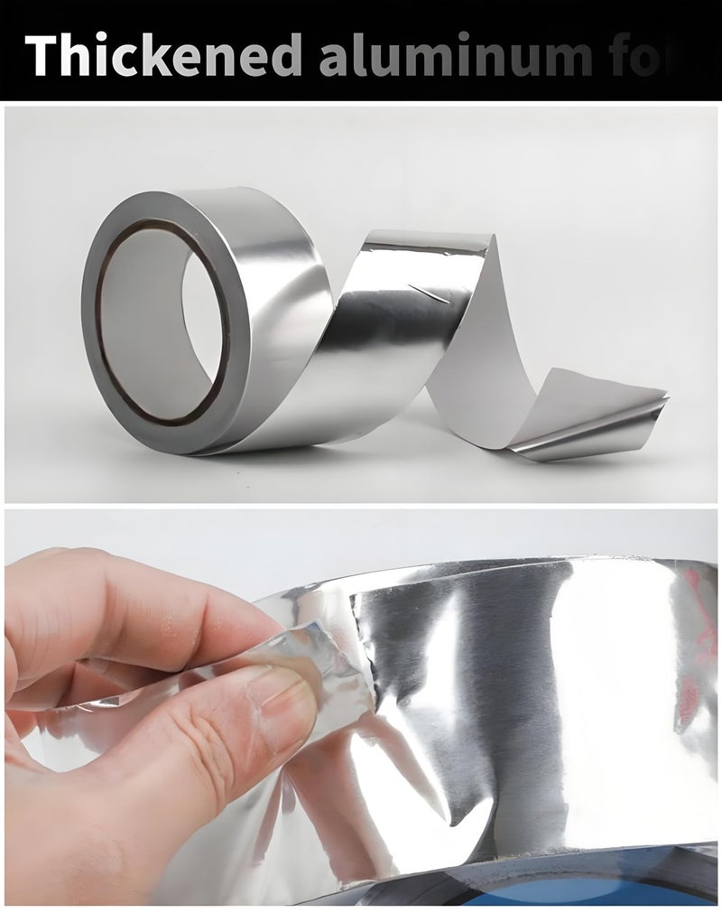 ANGKEEL Thicker Aluminum Foil Tape 2-inch x 50Ft Heavy Duty High Temp Silver Tape for HVAC Duct work, Dryer Vent Seal, Car Exhaust Repair, Stove Pipe Wrap, Metal Patch, Heat Insulation, EMI Shield, DIY Crafts - Image 2