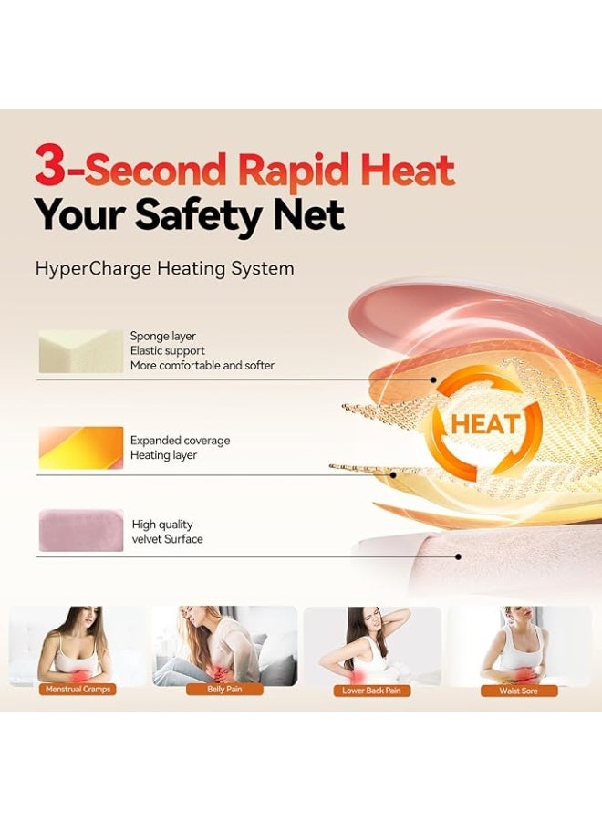 وسادة تدفئة محمولة لتخفيف آلام الدورة – حزام كهربائي لاسلكي مع 7 مستويات حرارة و7 أوضاع تدليك للظهر والبطن - Image 3