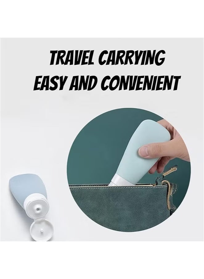 4Pcs Travel Bottles Kit 60ml, Soft Silicone Lotion Container Squeeze Tube Empty Bottle, Portable Travel Shampoo Bottle with Label - Image 5