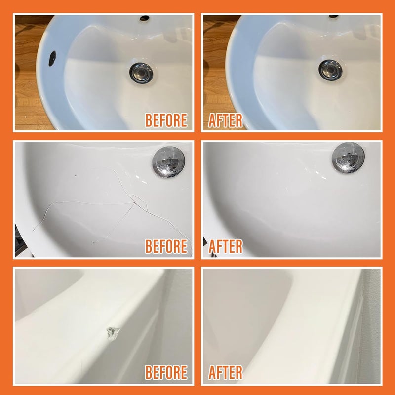 Ankita Porcelain Repair Kit White, High-Gloss Chipped Sink & Tile Repair Kit to Quickly Fix Sinks Chips and Tile Cracks with High Bond Strength, Porcelain Sink Repair Kit for Tub, Tiles, Sinks and Toilet - Image 5